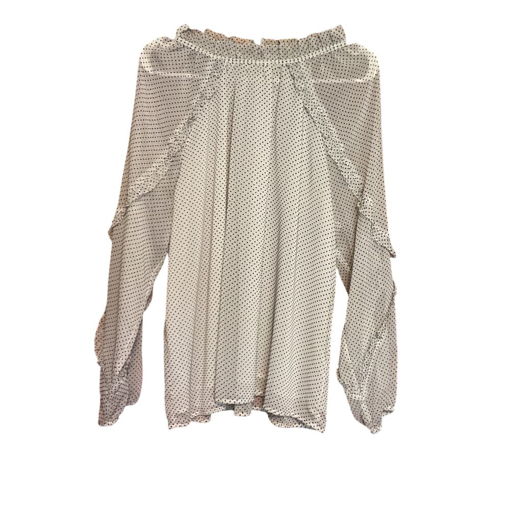 Loft Women’s Swiss Dot Long Sleeve Top. Size Large